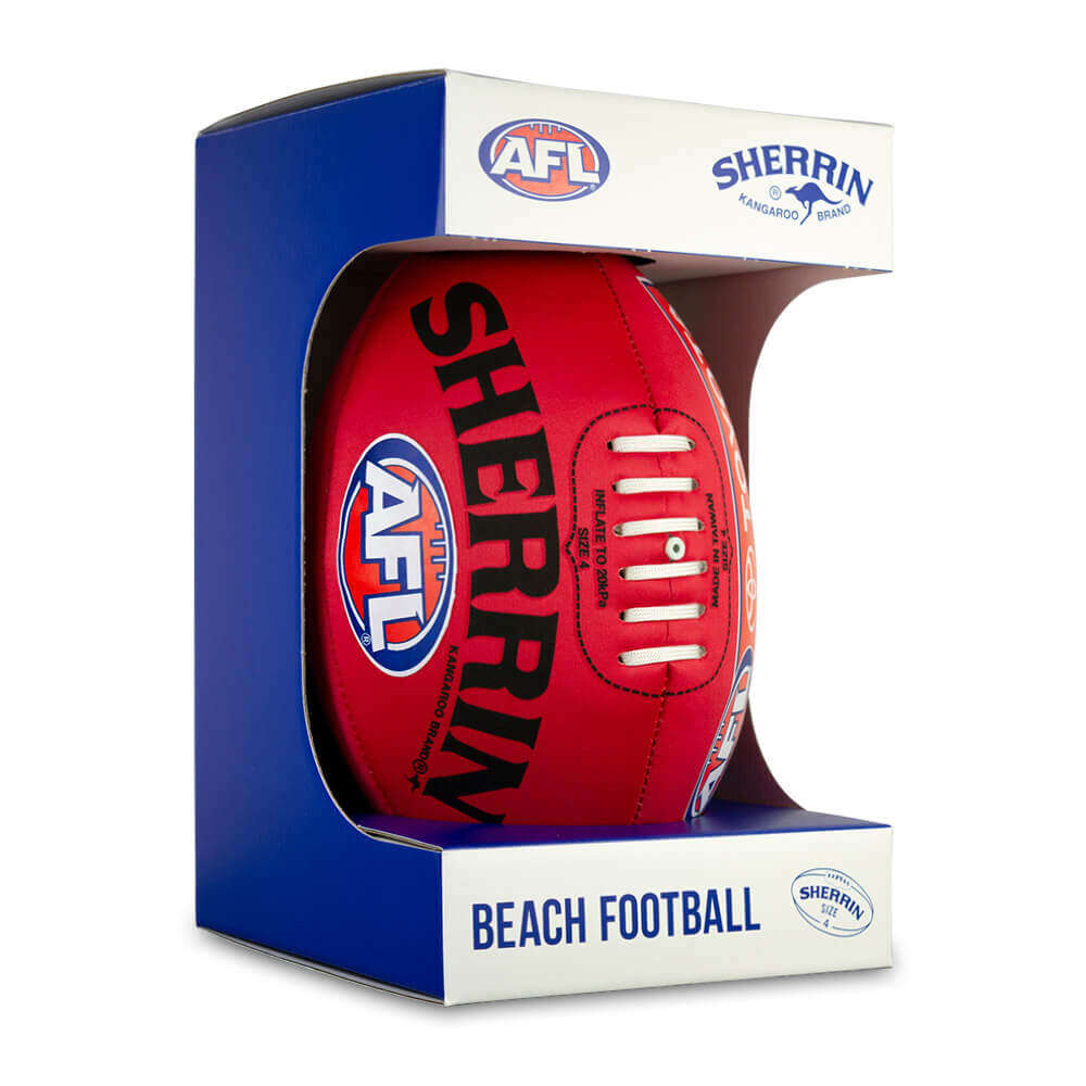 Official AFLW Game Ball - Red outlets SIZE 4: SHERRIN KANGAROO BRAND