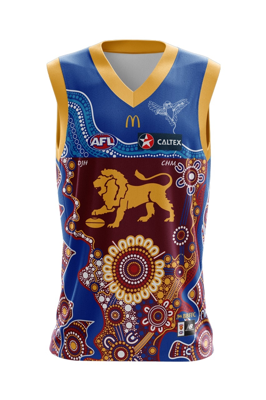 Brisbane Lions AFL NEW BALANCE Youth Indigenous Guernsey Maroon