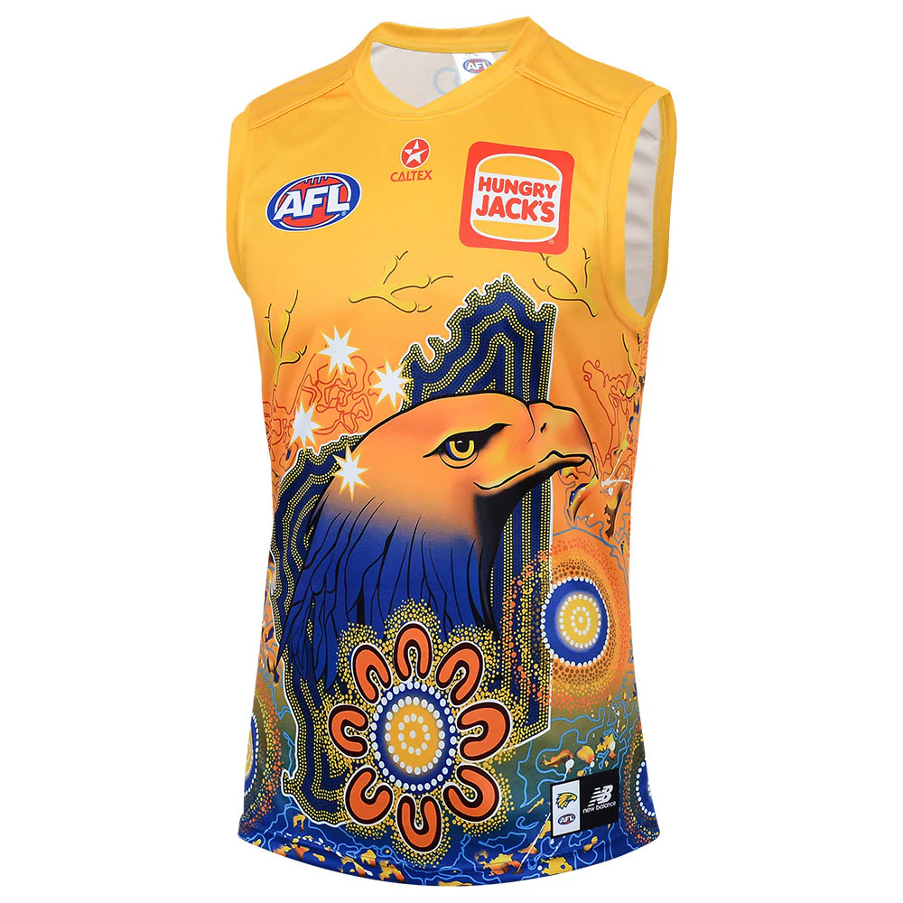 West Coast Eagles NEW BALANCE AFL Mens Indigenous Guernsey | Royal Blue ...